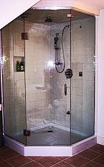 Lincolnville frameless neo angle steam shower